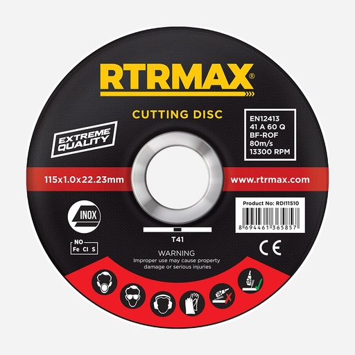 INOX CUTTING DISC SIZE 4.5'' WURTH 115x1x22.20 PCS